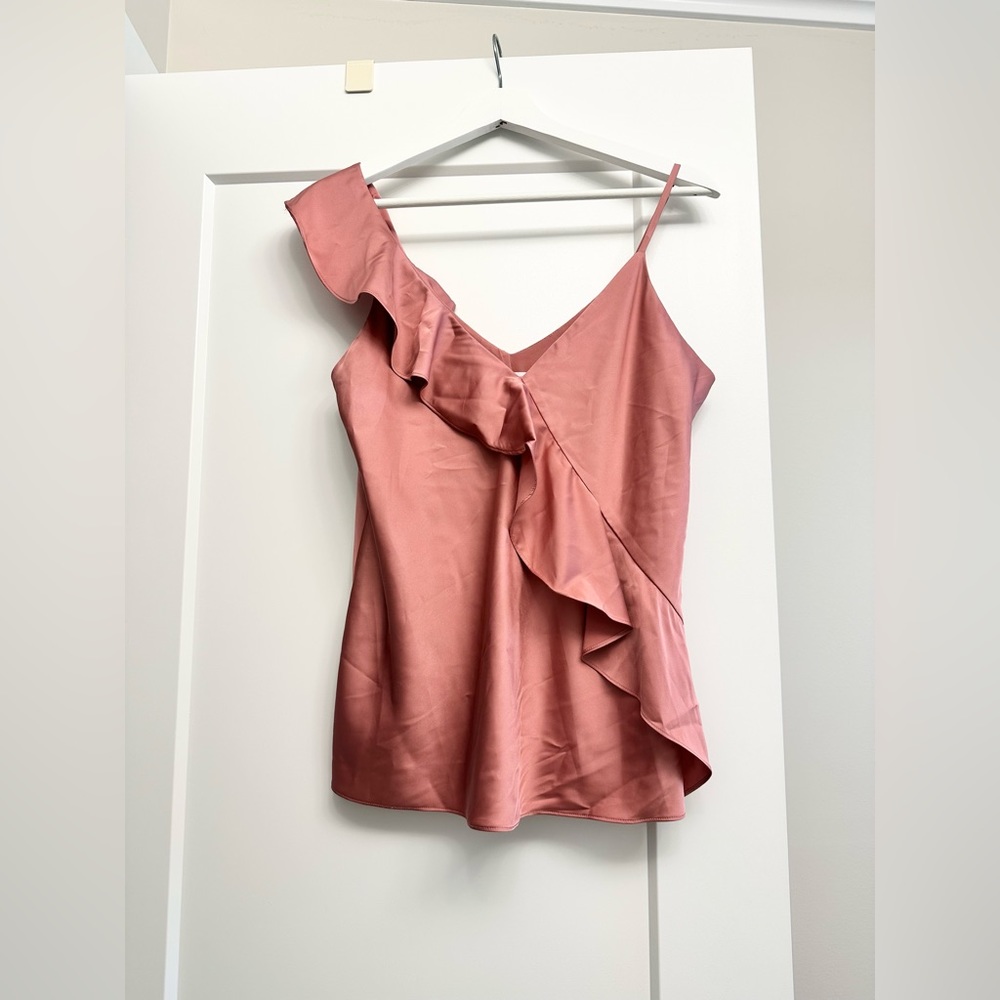 Highline romantic dusty pink silky tank top, size small
